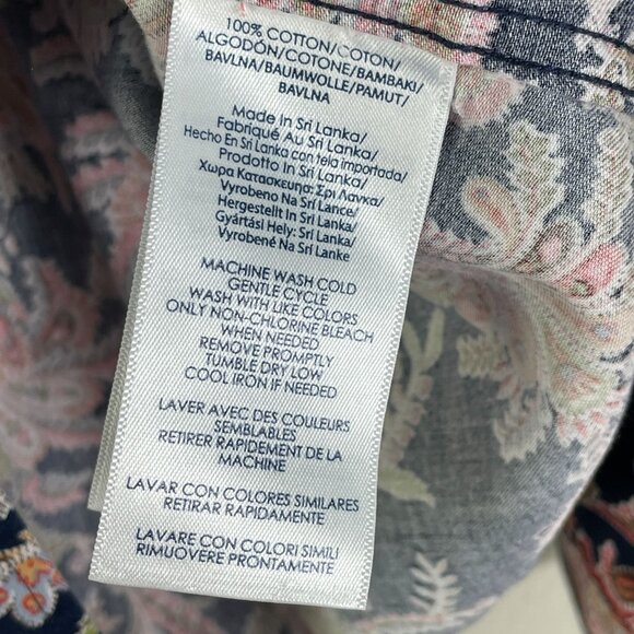 Chaps Womens Plus 1X No Iron Floral Button Up Shirt Long Sleeve Blouse Top - Picture 4 of 10